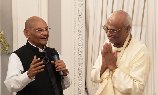 Vedanta Founder Anil Agarwal Ji heartily welcomes Sri Madhu Pandit Dasa to London